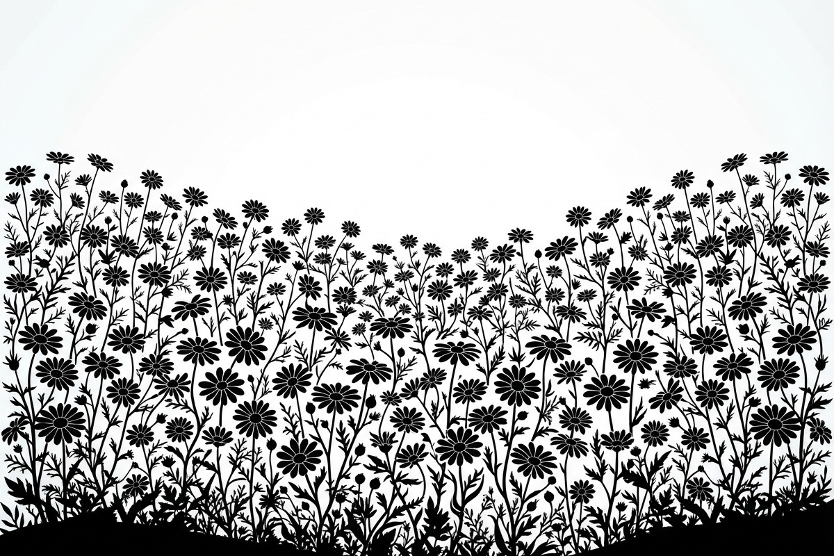 60 Daisy Flower Field Silhouette, a Seasonal Illustration by Amazin_art (Photo 21 of 35)