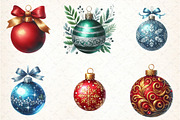 Christmas Balls Ornaments Clipart, an Illustration by DreamCafeArt (Thumbnail 8 of 8)
