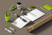Identity Mockup Isometric view 4K, a Cups & Container Mockup by Sentavio (Thumbnail 5 of 7)