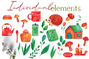Cozy watercolor clipart & patterns, a Seasonal Illustration by Yelloo Fish (Thumbnail 5 of 15)