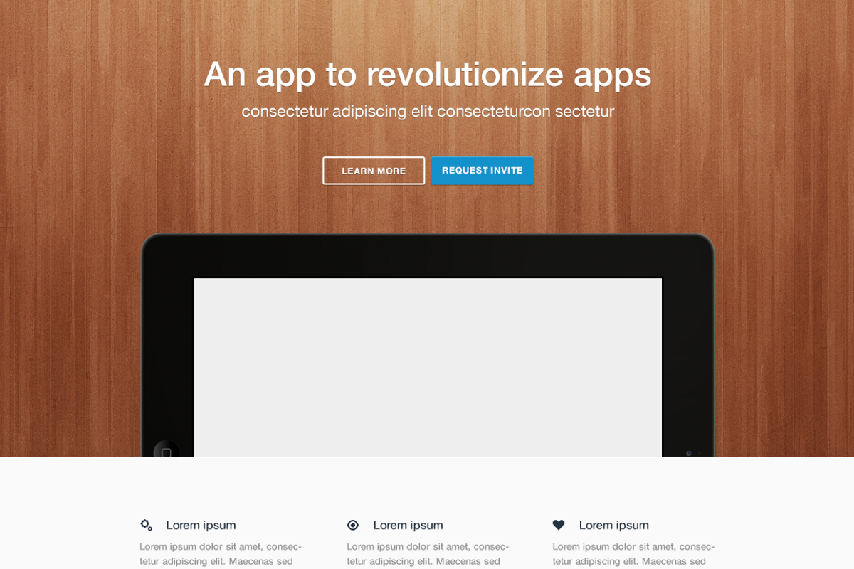 Tablet App Landing (iOS & Android), an App Template by Mike Arndt (Photo 1 of 3)