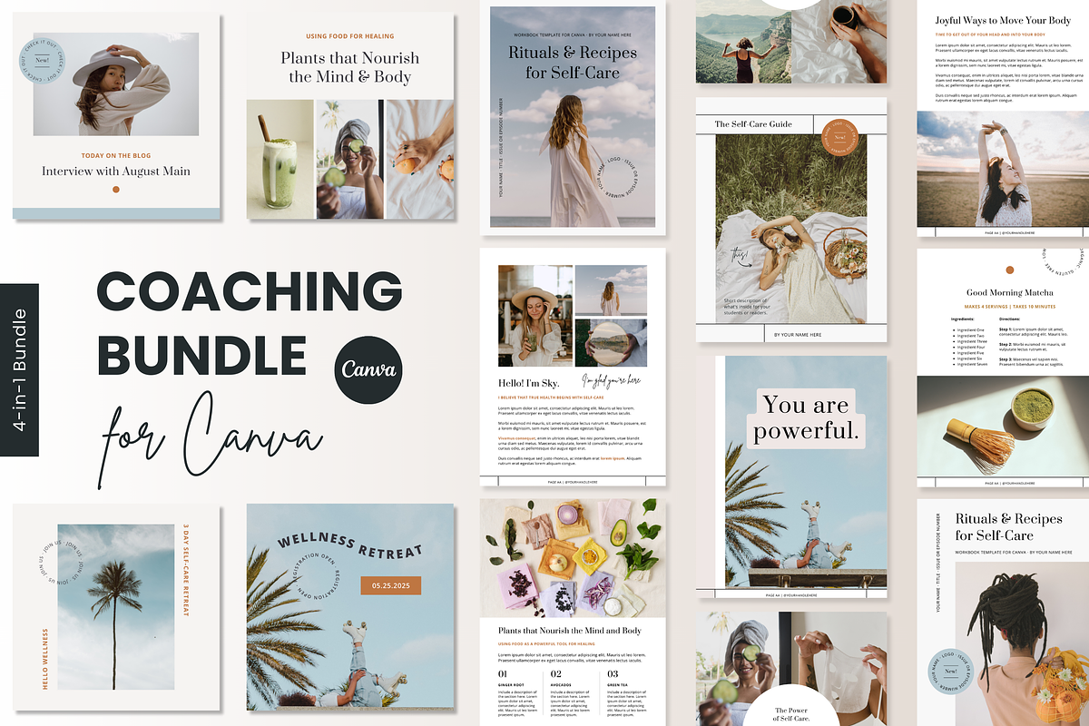 4-in-1 Coaching Bundle for Canva, a Templates & Theme by Erin Cassidy (Photo 1 of 26)