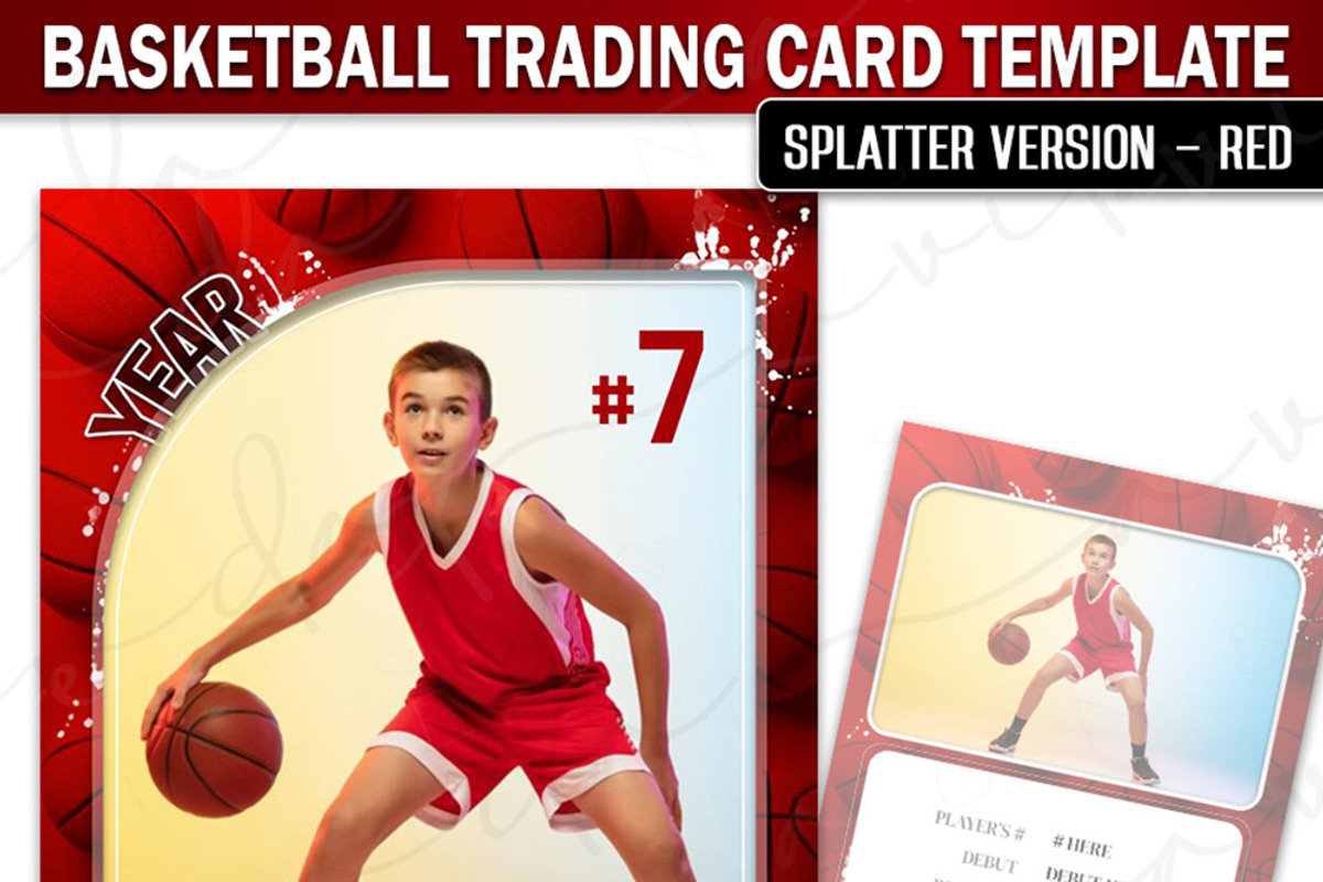 Basketball Trading Card Template, a Card Template by Brenda Avila Designs (Photo 1 of 2)
