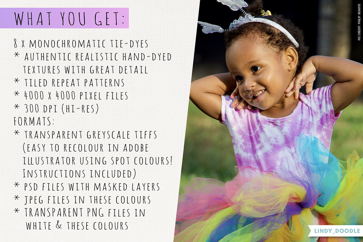 Monochromatic Tie Dye Pack, a Pattern Graphic by Lindy_doodle (Photo 2 of 9)