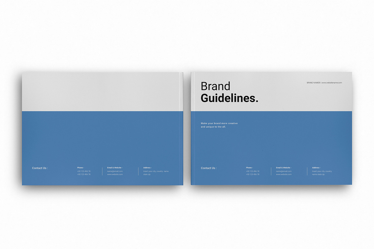 Brand Guidelines Template Landscape, a Brochure Template by DesignCrest (Photo 11 of 15)
