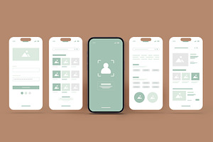 Mobile App Wireframe UI UX Design, a Wireframe Template by MightyDesign