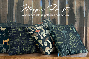 Magic forest -  seamless patterns