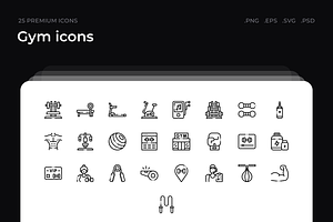 Gym icons, an Outline Icon by Wencory