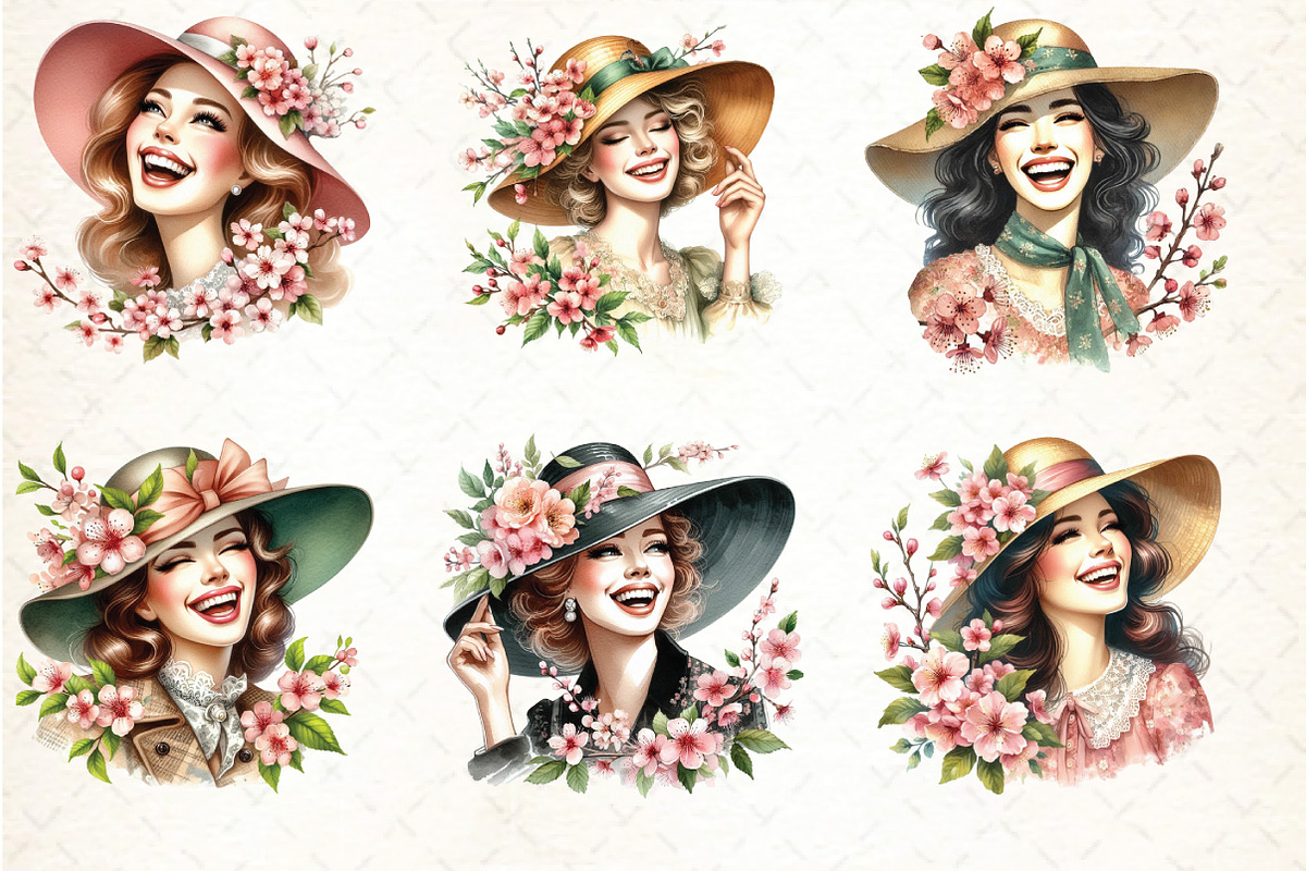 Spring Pin Up Girl Clipart, an Illustration by DreamCafeArt (Photo 2 of 6)