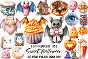 Watercolor Sweet Halloween Clipart, an Illustration by Craft Nest (Thumbnail 1 of 6)