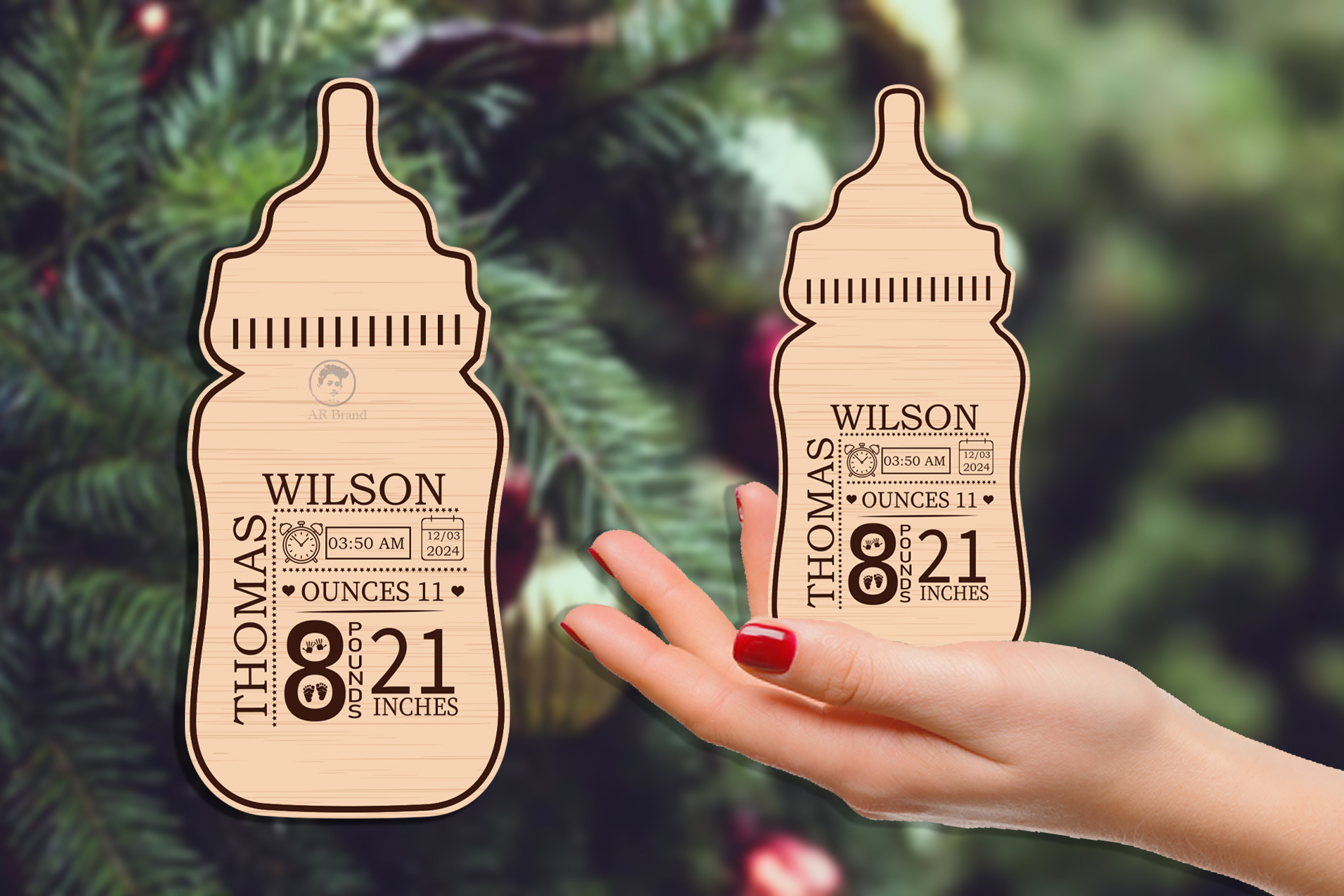 Baby Announcement Ornament Laser Cut by Ar Brand  Creative Market