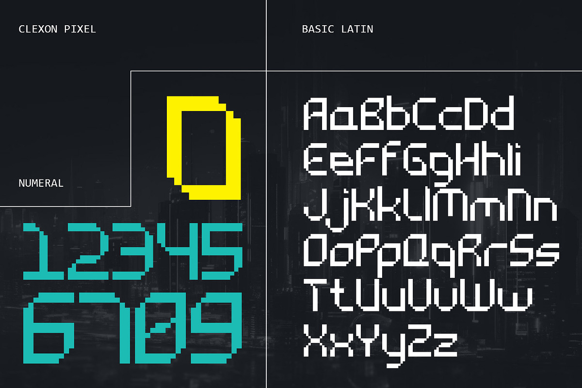 Clexon Pixel - Geometric 8Bit Font, a Sans Serif Font by CuratedType Studio (Photo 3 of 11)