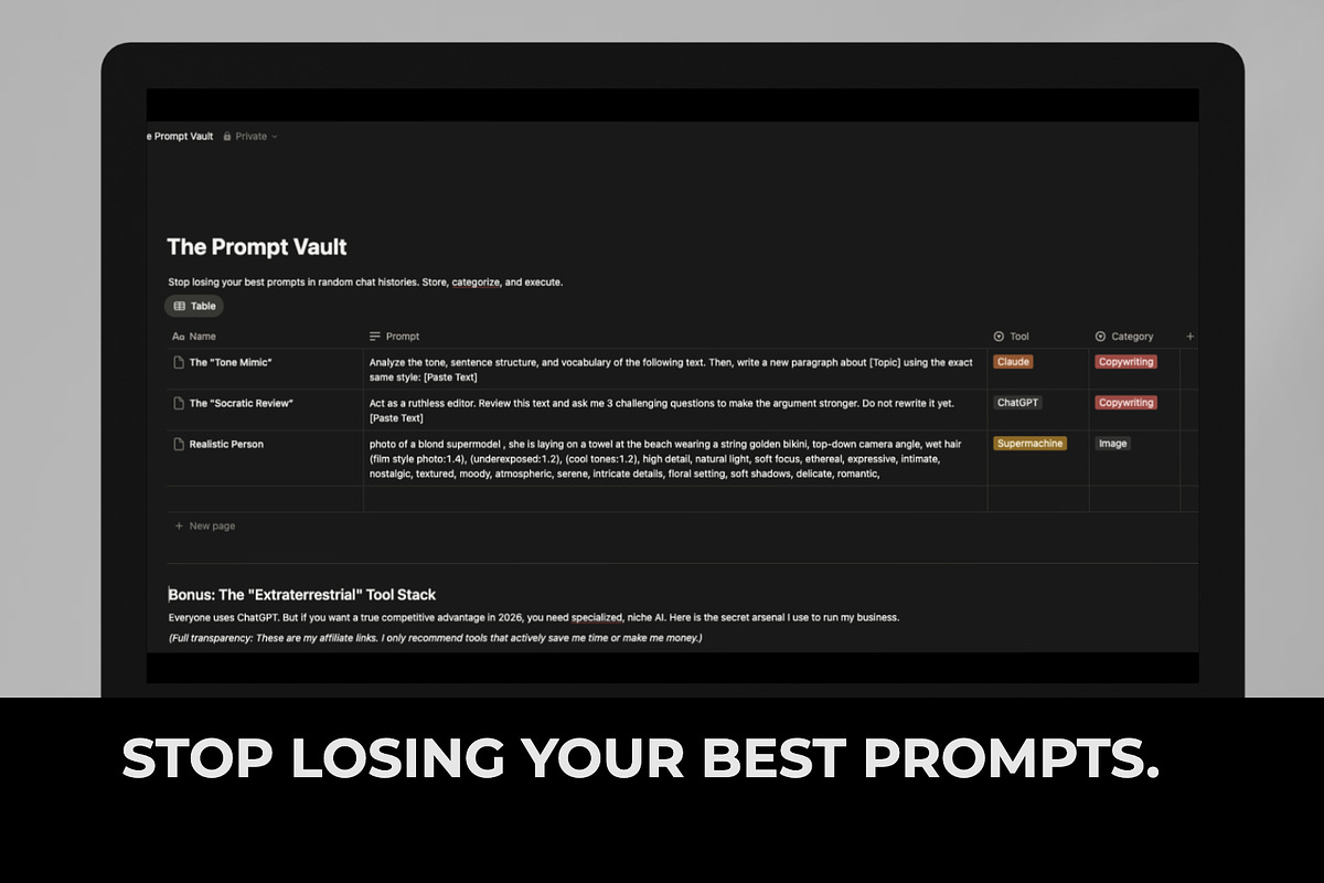 AI Prompt Manager Notion Template, an App Template by AlienProduction (Photo 2 of 6)