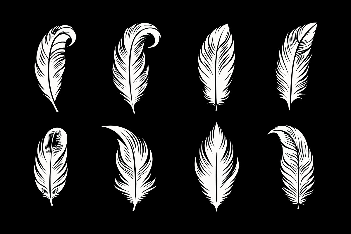 Feather Logo Vintage Silhouette, a Branding & Logo Template by Signatoro (Photo 2 of 3)