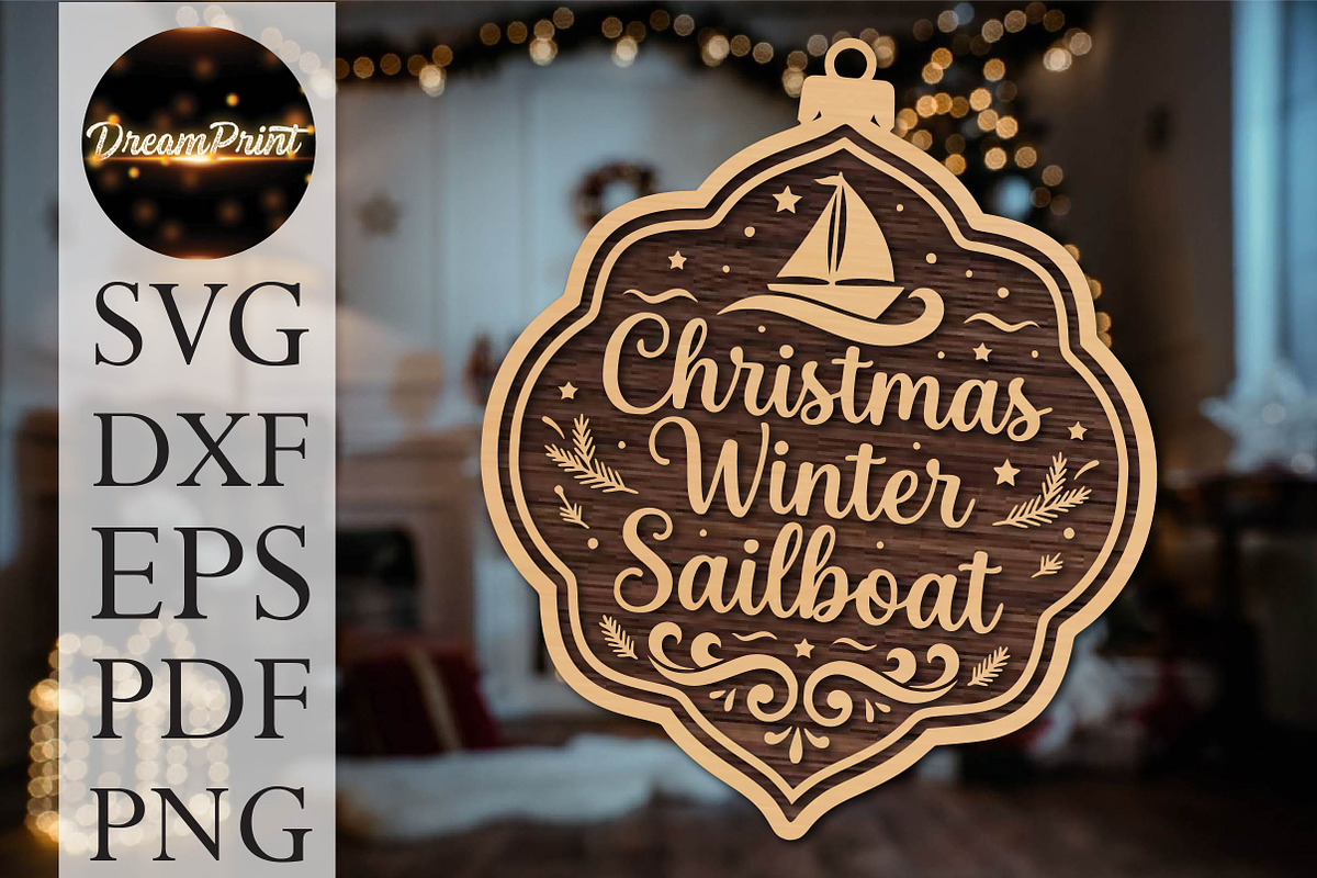 Christmas Winter Sailboat SVG, an Object Graphic by DreamPrint404 (Photo 1 of 3)