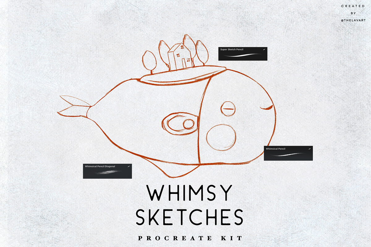 Whimsical Sketch Procreate Set, a Brush Add-On by Liquid Amethyst Art (Photo 3 of 5)
