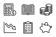 32 Accounting Bookkeeping Icon Set, an Outline Icon by adenpinkstore (Thumbnail 4 of 15)
