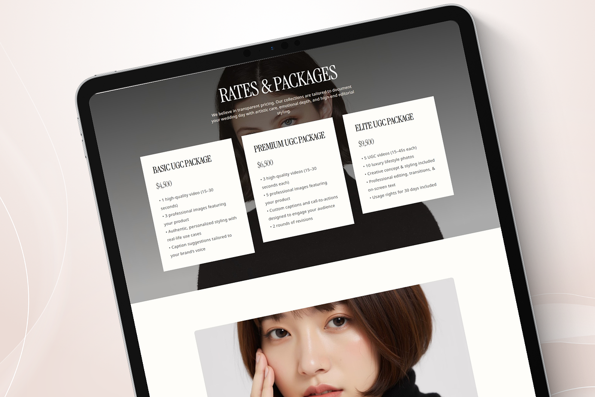 Luxury UGC Creator & Influencer, a Landing Page Template by hridoywebdev (Photo 4 of 4)