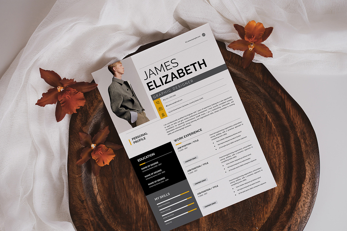 Modern Resume Template CV Letterhead, a Resume Template by NorthPeak (Photo 2 of 6)