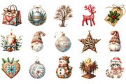Vintage Handmade Christmas Cliparts, an Illustration by Designking (Thumbnail 2 of 5)