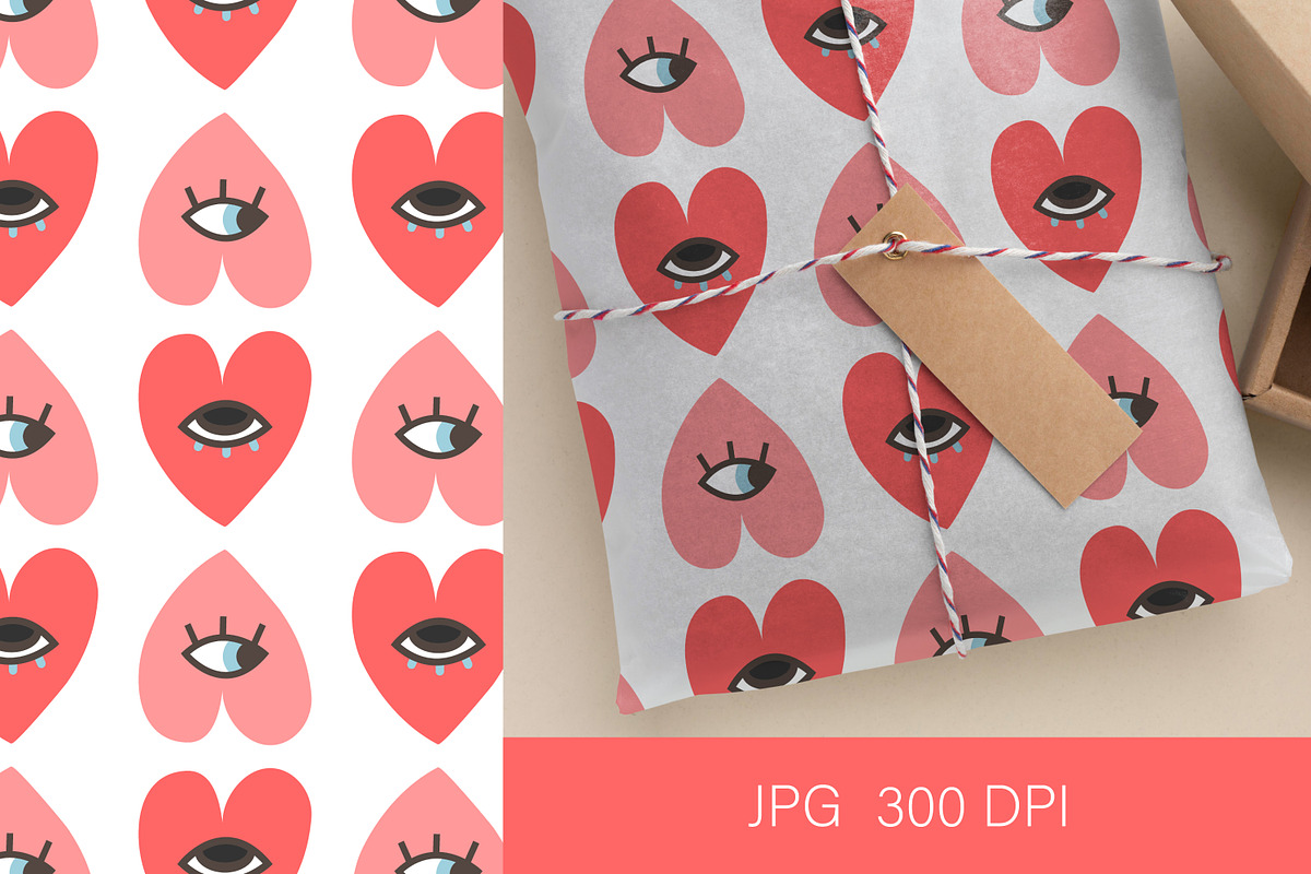 Hearts with Eye Pattern, a Pattern Graphic by fancykeith (Photo 2 of 2)