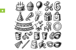Birthday Party Set, an Object Graphic by RT Studio