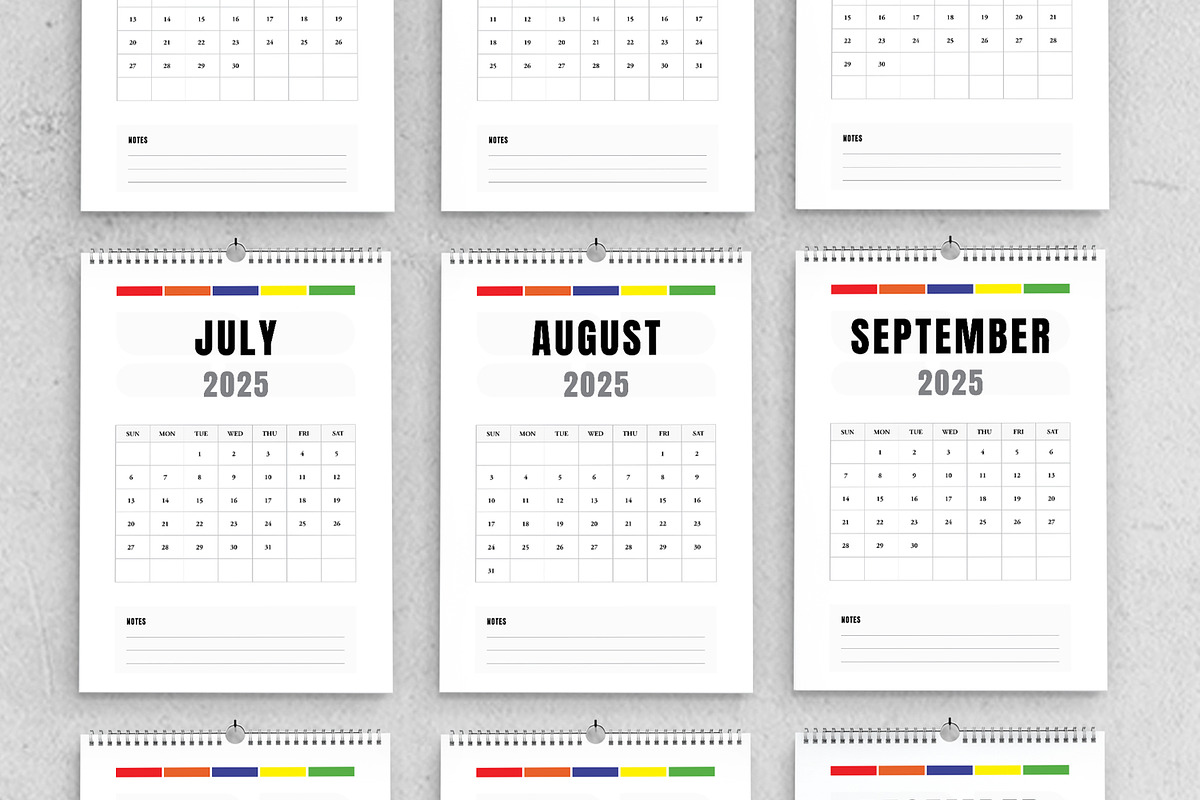 Colourful Calender Design 2025, a Stationery Template by MightyDesign (Photo 3 of 7)