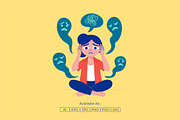 Mental Stress and Overthinking, a Person Illustration by Partikusi Design (Thumbnail 1 of 3)