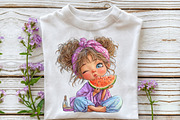 Whimsical Summer Little Girl Clipart, an Illustration by OK Design (Thumbnail 4 of 6)