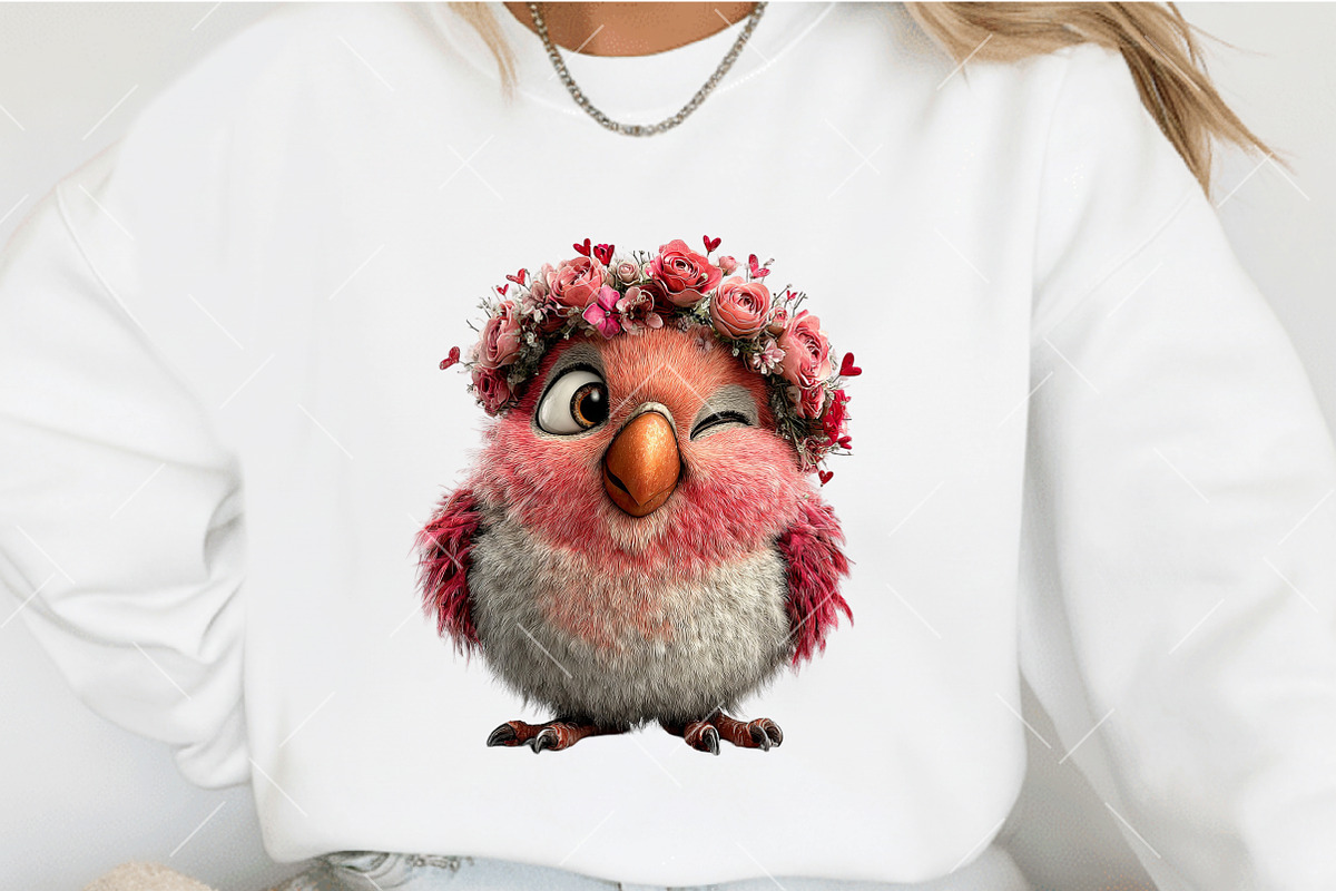 Quirky Valentine Birds Clipart, an Illustration by OK Design (Photo 4 of 6)