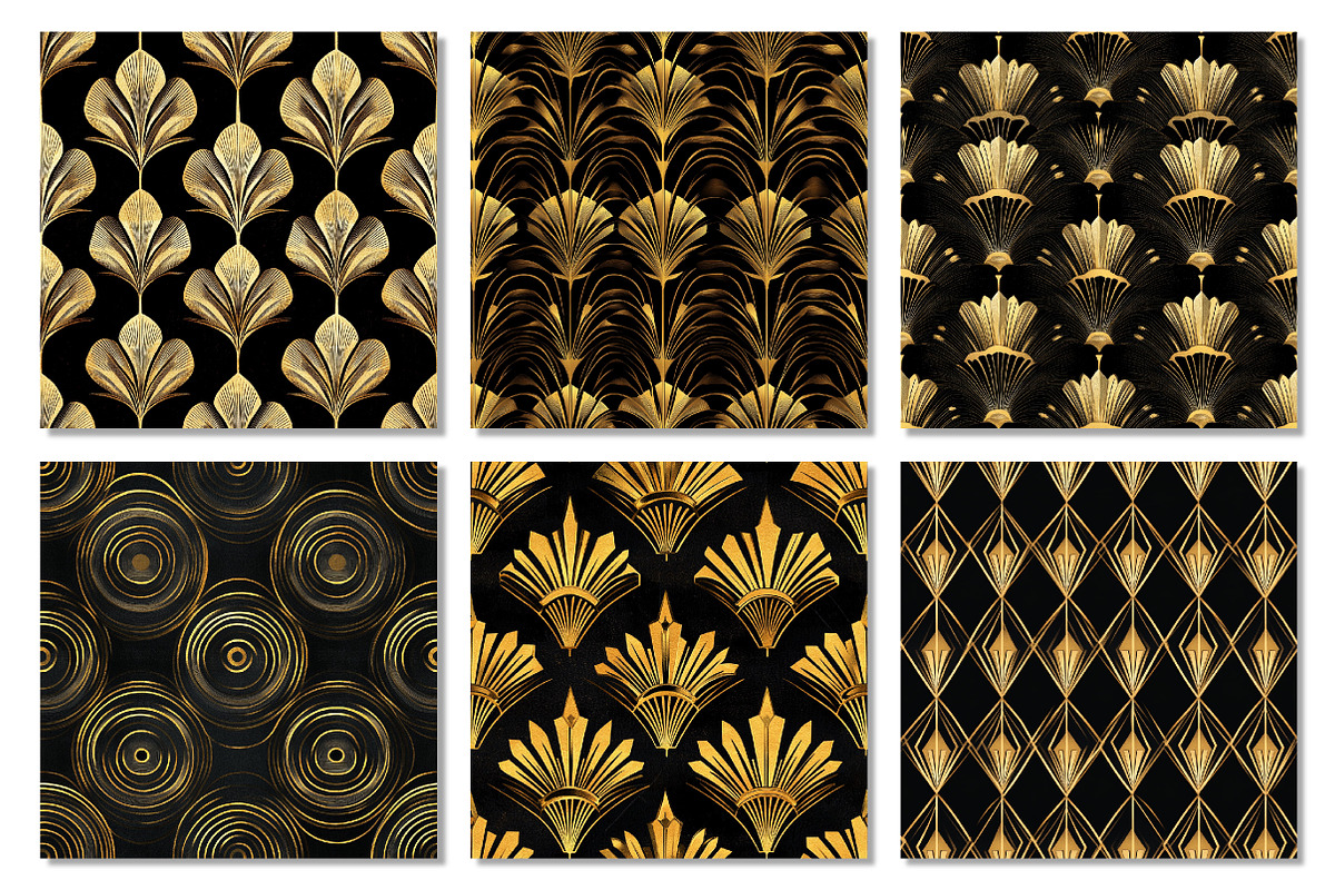 Art Deco Black & Gold Digital Paper, a Texture Graphic by Dream Creation (Photo 5 of 6)