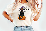 Black Cat Pumpkin Png, an Illustration by Watercolor design (Thumbnail 3 of 3)