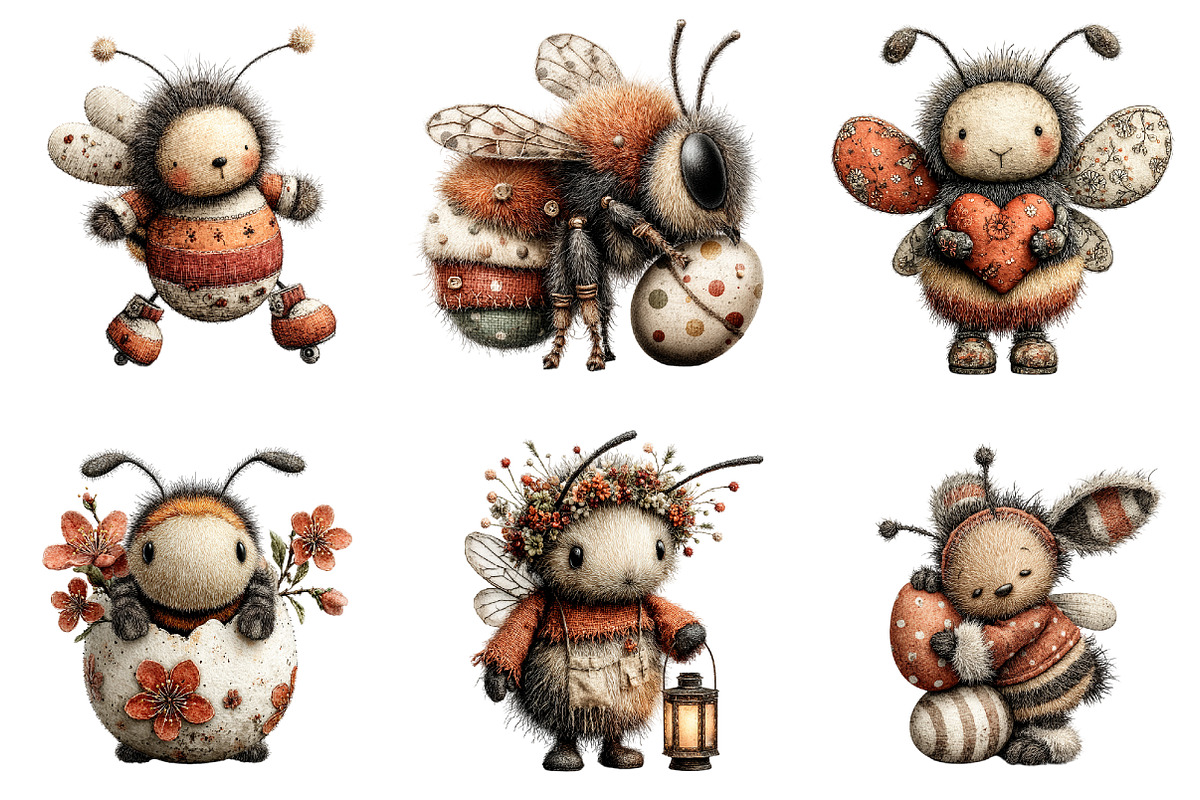 Whimsical Easter Bee Clipart, a Graphic by CitraGraphics (Photo 4 of 4)