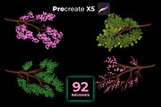 92 FLORAL brushes for PROCREATE X5, a Brush Add-On by Graphics Resources (Thumbnail 15 of 15)