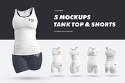 5 Mockups Tank Top and Shorts, a Shirt Mockup by Grow Design Craft Studio (Thumbnail 1 of 6)