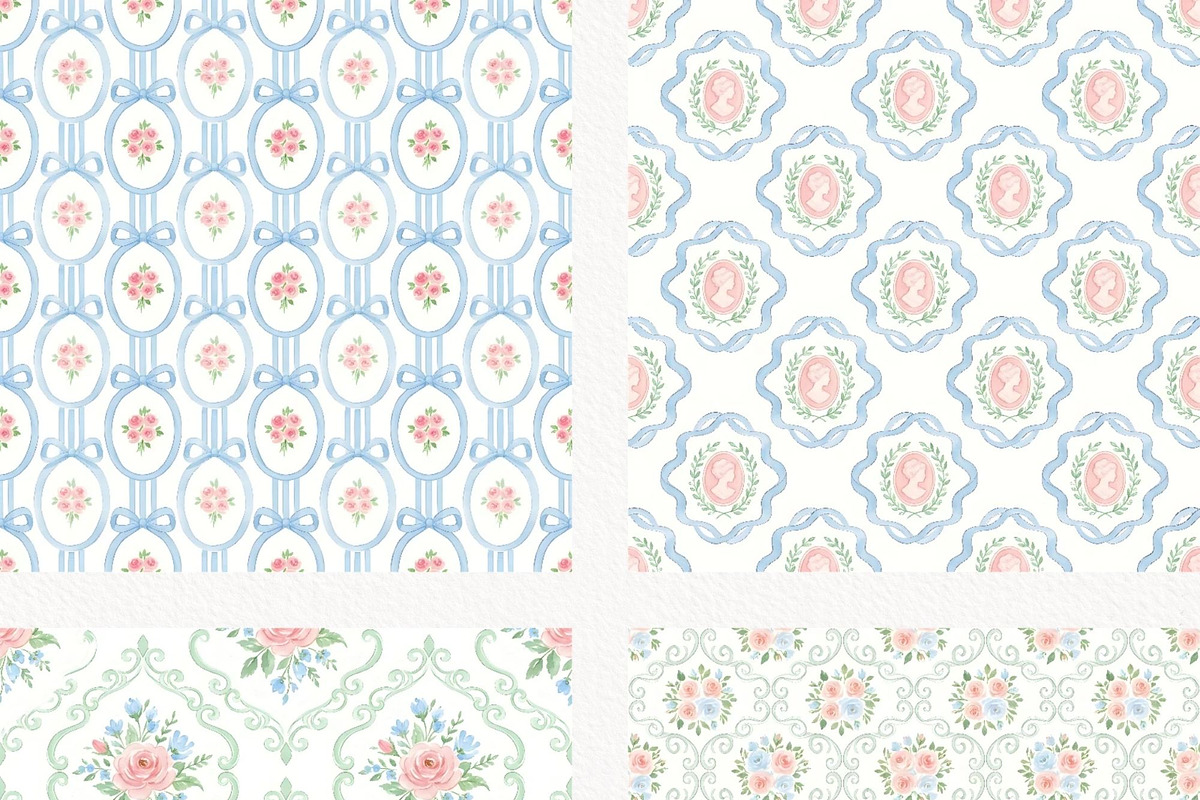 Grandmillennial Seamless Pattern, a Pattern Graphic by Invite to Clipart (Photo 8 of 12)