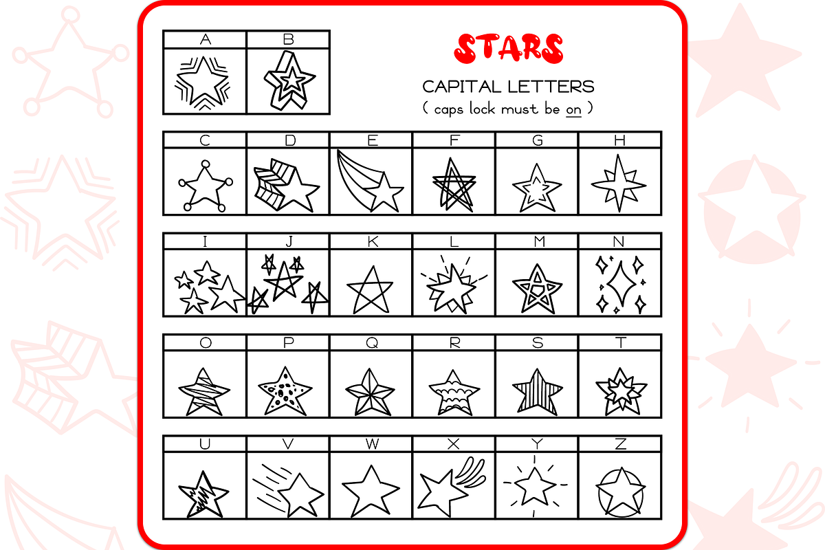 Star Doodles - Dingbats Font, a Symbol Font by WADLEN (Photo 2 of 7)
