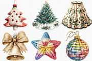 Watercolor Neutral Christmas Clipart, an Illustration by Canvas Craft (Thumbnail 4 of 8)