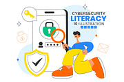 10 Cybersecurity Literacy, a Technology Illustration by denayunebgt (Thumbnail 1 of 4)