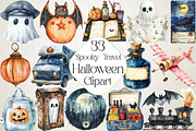 Spooky Halloween Travel Clipart Bund, an Illustration by DreamPrint404 (Thumbnail 1 of 4)