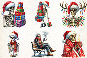 Christmas Skeletons Clipart Bundle, an Illustration by Libby Wishes (Thumbnail 5 of 6)