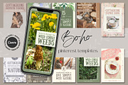Sage Boho Pinterest Canva Templates, a Social Media Template by Made by Melody (Thumbnail 1 of 7)