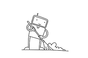 Robot cleaner sketch, an Illustration by Ilia Design