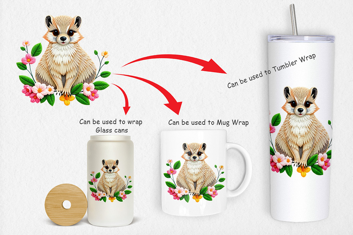 Weasel Embroidery Clipart, a Graphic by Artnoy (Photo 4 of 5)