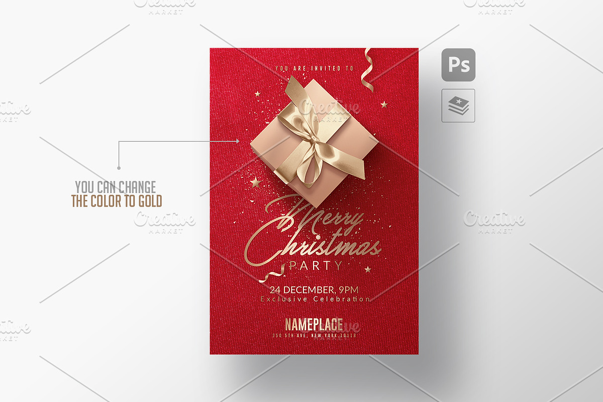 Red Christmas - Invitation | Flyer, a Templates & Theme by Rome B Creation (Photo 3 of 3)