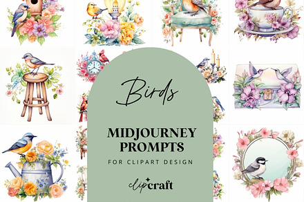 Watercolor Birds Midjourney Prompts, an Animal Illustration by ClipCraft