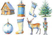 Watercolor Neutral Christmas Clipart, an Illustration by Designworld (Thumbnail 4 of 6)