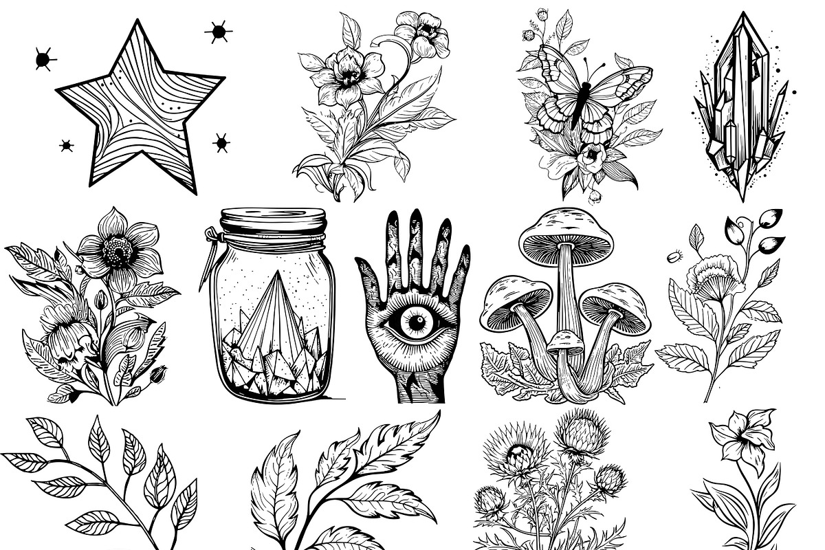 Line Art Magic Elements Clipart, an Object Illustration by Design Scotch (Photo 6 of 8)