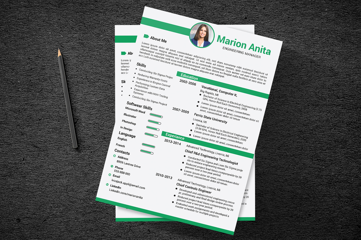Professional Resume / CV Template, a Resume Template by designvillage (Photo 10 of 11)