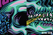 Skullwave Part 1 T-Shirt Design, an Illustration by badsyxn (Thumbnail 2 of 4)